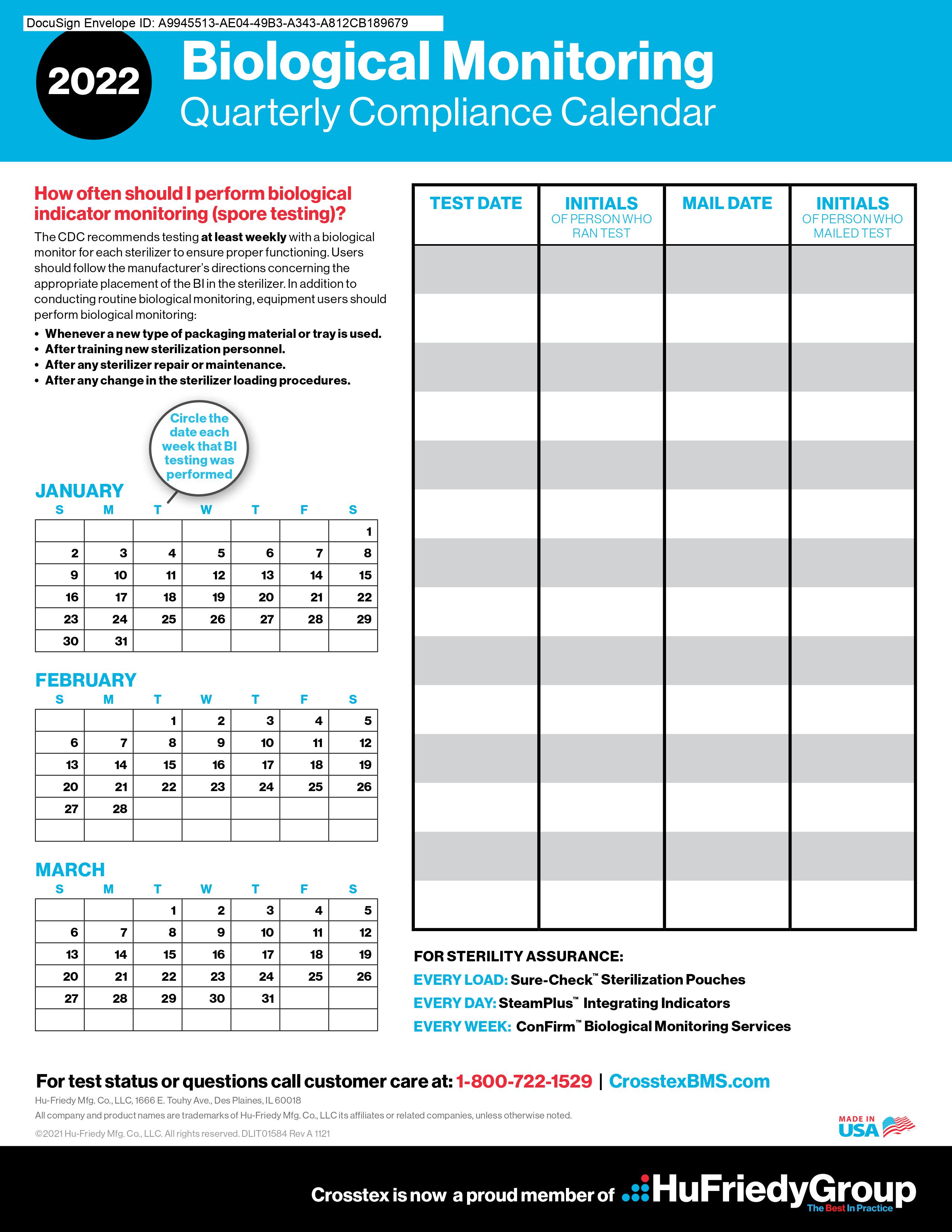 2024 Sterilization Compliance Calendar Issy Melinde
